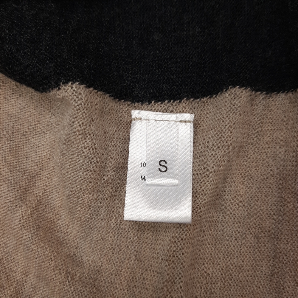 Celtic & Co Womens Fine Knit Merino Jumper Size Small Charcoal Beige Colourblock - Picture 13 of 15